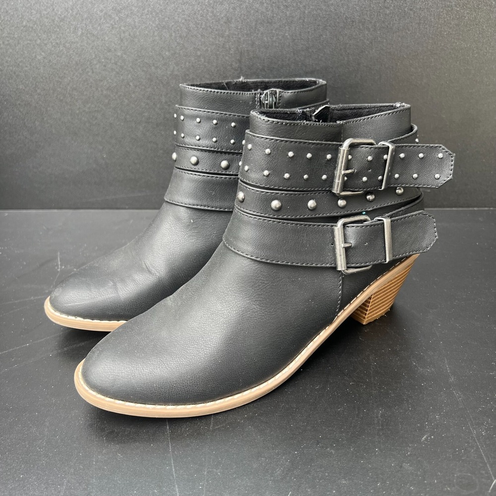 Rocket Dog Beelo Ankle Booties Women's‎ Size US 7 Black Fur Lined Side Zipper